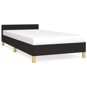 vidaXL Sengeramme med hovedg&aelig;rde uden madras Sort 80x200 cm Stof
