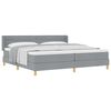 vidaXL Box spring seng med madras Lysegr&aring; 200 x 200 cm Stof