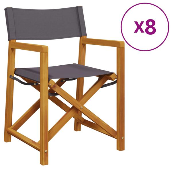 vidaXL havestole 8 stk. foldbar stof m&oslash;rkegr&aring;