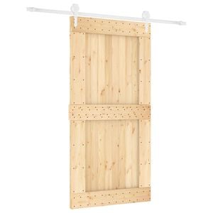 vidaXL Skyded&oslash;r Natur og hvid 100 x 210 cm Massivt Fyrretr&aelig;