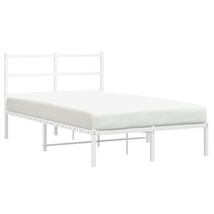 vidaXL sengeramme med sengegavl 120x190 cm metal hvid