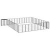 vidaXL 46-panels hundeg&aring;rd 50x100 cm pulverlakeret st&aring;l sort