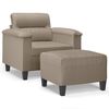 vidaXL sofastol med fodskammel 60 cm mikrofiberstof Gr&aring;brun