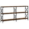 vidaXL konsolbord 156x28x80,5 cm konstrueret tr&aelig; r&oslash;get egetr&aelig;sfarve