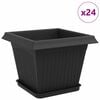 vidaXL Plantepotter 24 pcs Sort 28,5 x 28,5 x 22 cm Plastik