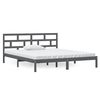 vidaXL sengeramme 135x190 cm dobbelt massivt tr&aelig; gr&aring;