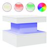 vidaXL sofabord med LED-lys 50x50x40 cm hvid