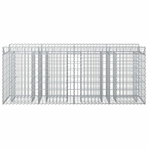 vidaXL Gabion h&oslash;jbed 2 pcs S&oslash;lv 200 x 50 x 80 cm Galvaniseret st&aring;l