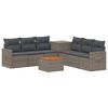vidaXL Sofa S&aelig;t 8 stk. Gr&aring; og M&oslash;rkegr&aring; Poly Rattan og St&aring;l