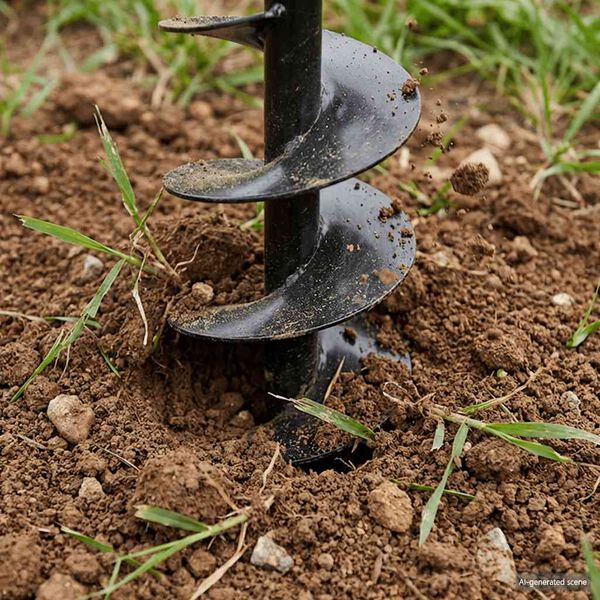 P&aelig;lebor med h&aring;ndtag, 150 mm, med forl&aelig;ngerr&oslash;r, 9 m, st&aring;l