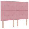 vidaXL LED Box Spring Bed med hovedg&aelig;rde Lyser&oslash;d 160 x 200 cm Fl&oslash;jl