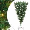 vidaXL Ovenvendt Kunstig Forbelyst Juletr&aelig; med Kugles&aelig;t Gr&oslash;n 180 cm