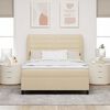 vidaXL Box spring seng med madras Creme 140 x 190 cm Stof