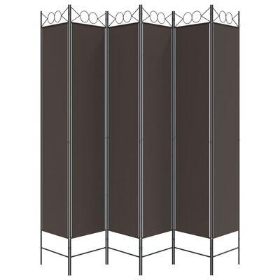 vidaXL 6-panels rumdeler 240x220 cm stof brun