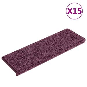 vidaXL trappem&aring;tter 15 stk. 65x21x4 cm m&oslash;rkelilla rektangul&aelig;r kant