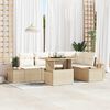 vidaXL Havesofa S&aelig;t med opbevaring 6 pcs Beige Poly rattan