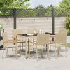 vidaXL Have Spisebordssæt 7 pcs Beige polyrattan