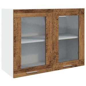 vidaXL h&aelig;ngende vitrineskab "Lyon" gammelt tr&aelig; 80x31x60 cm konstrueret tr&aelig;