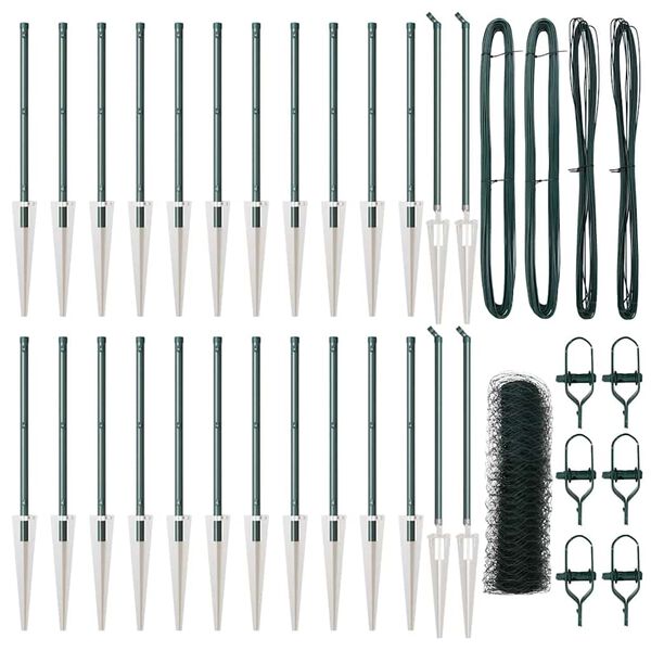 vidaXL Hegnsp&aelig;l Gr&oslash;n 50 x 0,5 m (36 mm net) St&aring;l og PVC