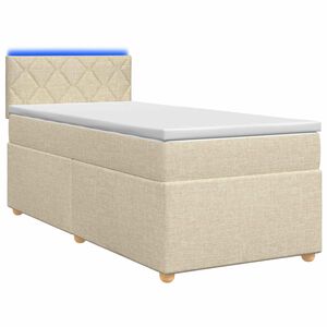 vidaXL Boxmadras med topmadras Cremefarvet 80 x 200 cm Stof