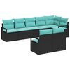 vidaXL Sofa S&aelig;t 8 pcs Sort polyrattan