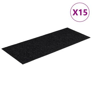 vidaXL trappem&aring;tter selvkl&aelig;bende 15 stk. 60x25 cm sorte rektangul&aelig;re