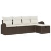 vidaXL Havesofa Sæt 5 pcs Brun og cremefarvet 234 x 117 x 85 cm