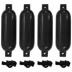 vidaXL b&aring;dfendere til b&aring;d 4 stk. &Oslash; 14x50 cm PVC sort