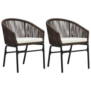 vidaXL havestole 2 stk. PVC rattan brun
