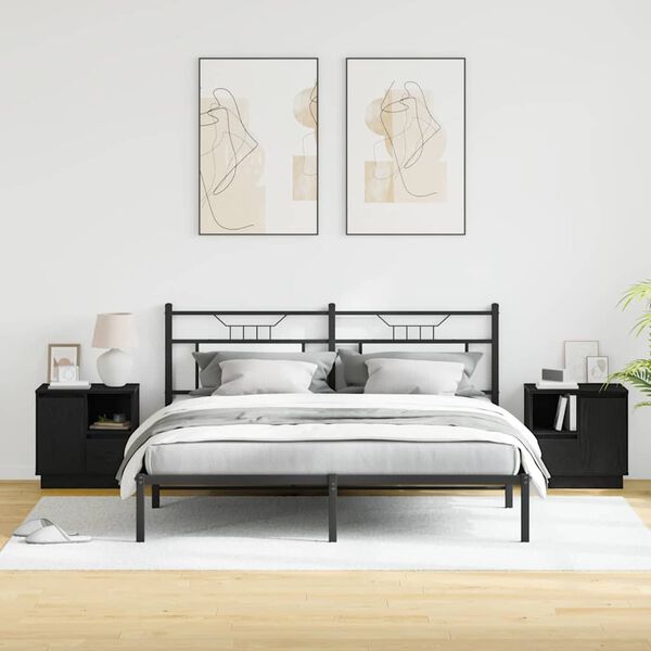 vidaXL Natskab 2 pcs Sort eg 50 x 34,5 x 50 cm. Konstrueret tr&aelig;