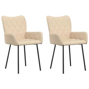 vidaXL spisebordsstole 2 stk. stof cremefarvet