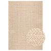 vidaXL gulvt&aelig;ppe ZIZUR beige 200x290cm jute-look indend&oslash;rs og udend&oslash;rs