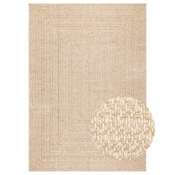 vidaXL gulvt&aelig;ppe ZIZUR beige 200x290cm jute-look indend&oslash;rs og udend&oslash;rs