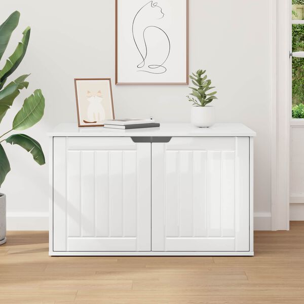 vidaXL Kat Hus Gloss Hvid 85 x 55 x 50,5 cm Konstrueret tr&aelig;