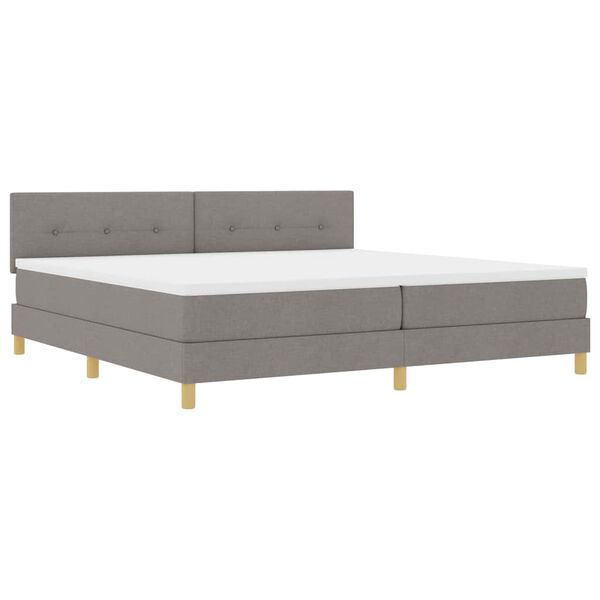 vidaXL Box spring seng med pude Gr&aring;brun 200 x 200 cm Stof