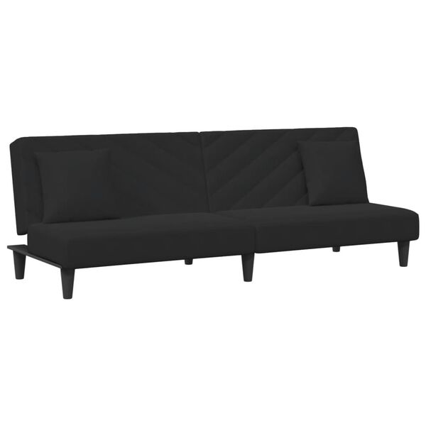vidaXL sofas&aelig;t 2 dele med puder velour sort