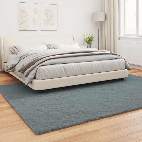 vidaXL Faux Kanin Pels T&aelig;ppe Olite Antracit 240 x 340 cm Polyester