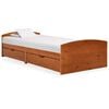vidaXL sengestel med 2 skuffer uden madras 90x200 cm honningbrun