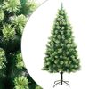 vidaXL kunstigt juletr&aelig; med juletr&aelig;sfod 210 cm h&aelig;ngslet