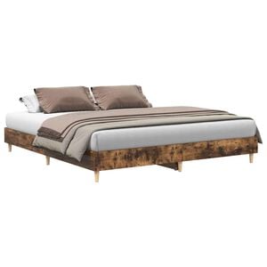 vidaXL sengestel uden madras 200x200 cm konstrueret tr&aelig; r&oslash;get eg