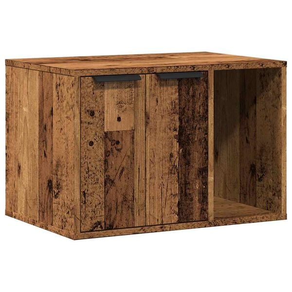 vidaXL toiletskjuler kattebakke 60x40x40 cm konstrueret tr&aelig; gammelt eg