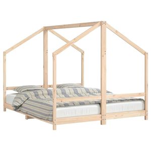 vidaXL sengeramme til juniorseng 2x(80x200) cm massivt fyrretr&aelig;