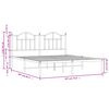 vidaXL sengeramme med sengegavl 180x200 cm metal hvid