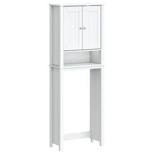 vidaXL opbevaringsskab til toilet BERG 60x27x164,5 cm massivt tr&aelig; hvid