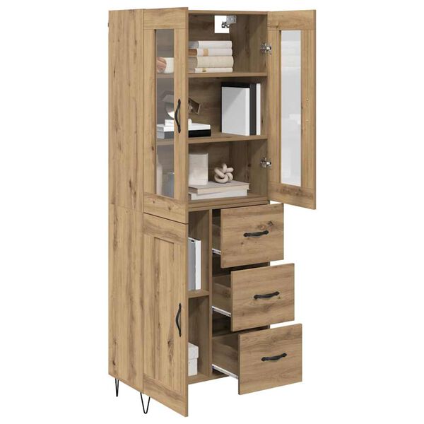 vidaXL Highboard Artisan Egetr&aelig; 69,5 x 34 x 90 cm Konstrueret tr&aelig;