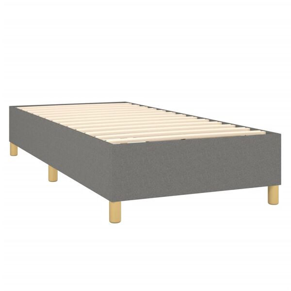 vidaXL Boxspring sengeramme Mørkegrå 90x200 cm Stof