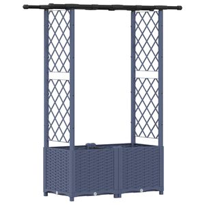 vidaXL H&aelig;vet Bed med Trellis og Tag Gr&aring; 124,5 x 40 x 136 cm PP