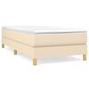 vidaXL Boxspring sengeramme Creme 100x200 cm Stof
