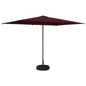 vidaXL Haveparasol med base Rektangul&aelig;r 2 x 3 m Polyester Bordeaux R&oslash;d