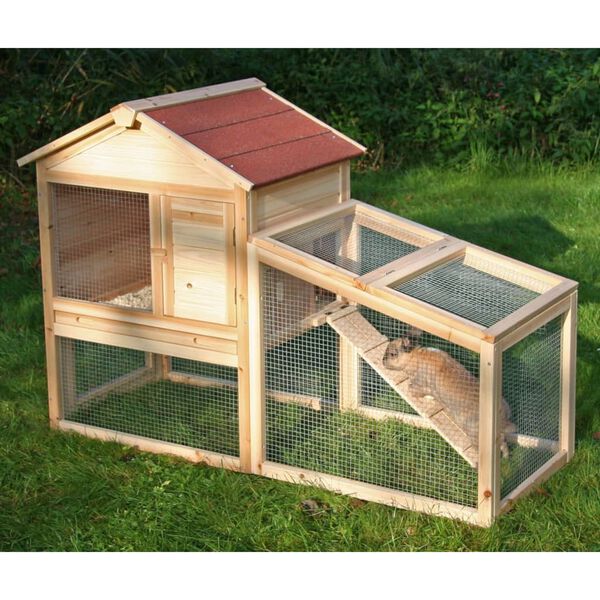 Kerbl gnaverbur Freetime 140x65x100 cm tr&aelig; glaseret